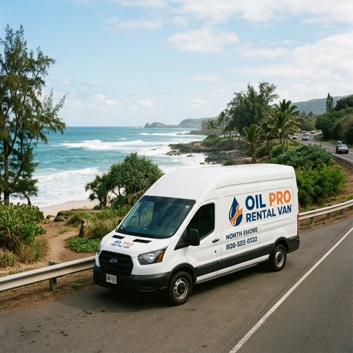 Oil Pro branded rental van parked in North Shore suburb