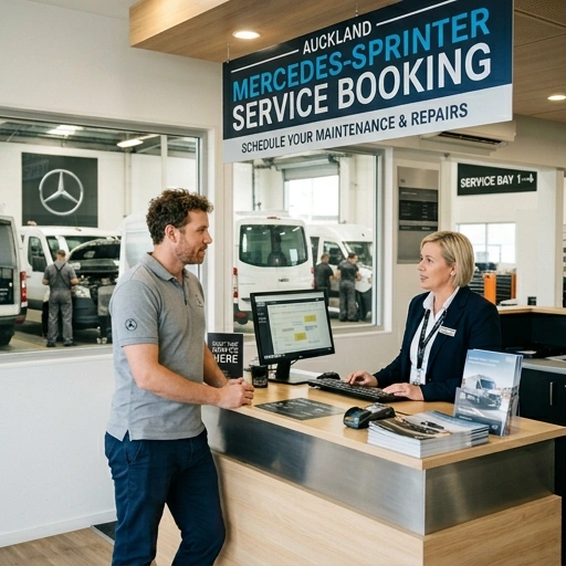 Customer booking service for Mercedes Sprinter at Auckland workshop