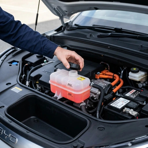 Checking coolant level in BYD Atto 3 expansion tank