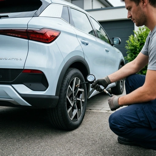 Checking tyre pressure monitoring system on BYD Atto 3