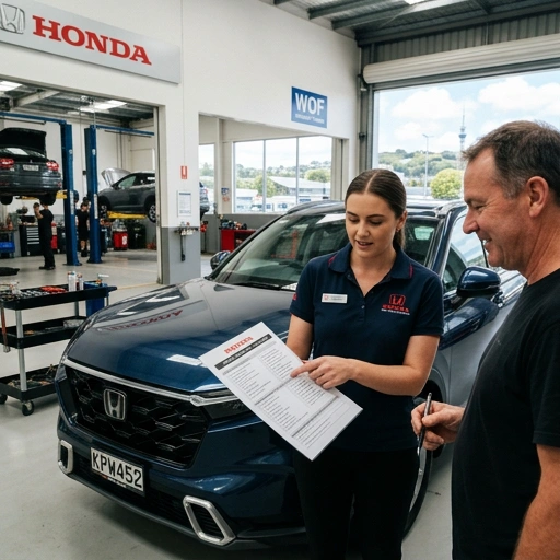 Checklist for Honda CR-V service preparation with pen and documents on desk