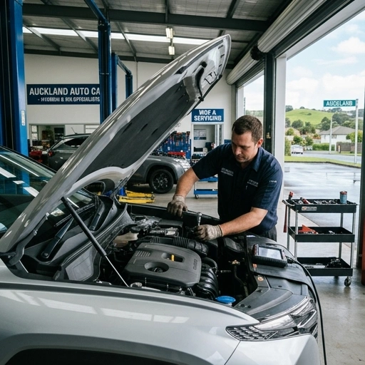 Close-up of Hyundai Tucson SmartStream engine during a service in Auckland