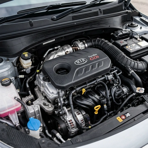 Close-up of Kia Seltos engine bay showing clean engine components