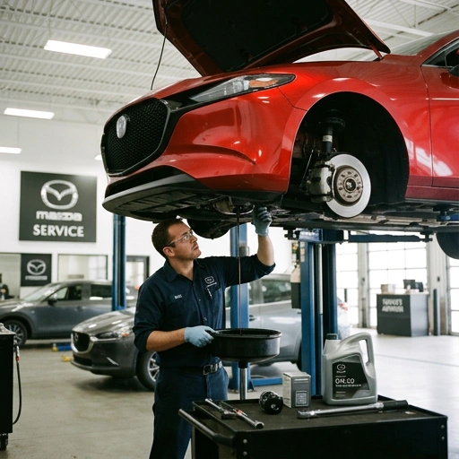 Mazda3 SkyActiv-X oil change service in progress