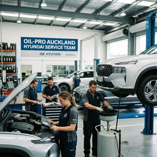 Oil Pro technician servicing a Toyota Yaris Cross hybrid SUV in Auckland workshop