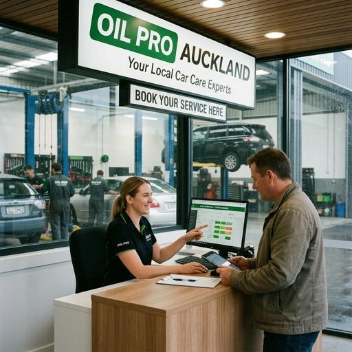 Oil Pro shopfront in Māngere Auckland with orange brand colors