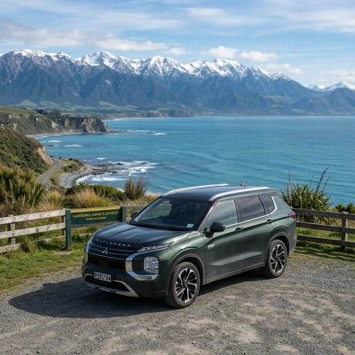 Mitsubishi Outlander PHEV parked on a New Zealand road