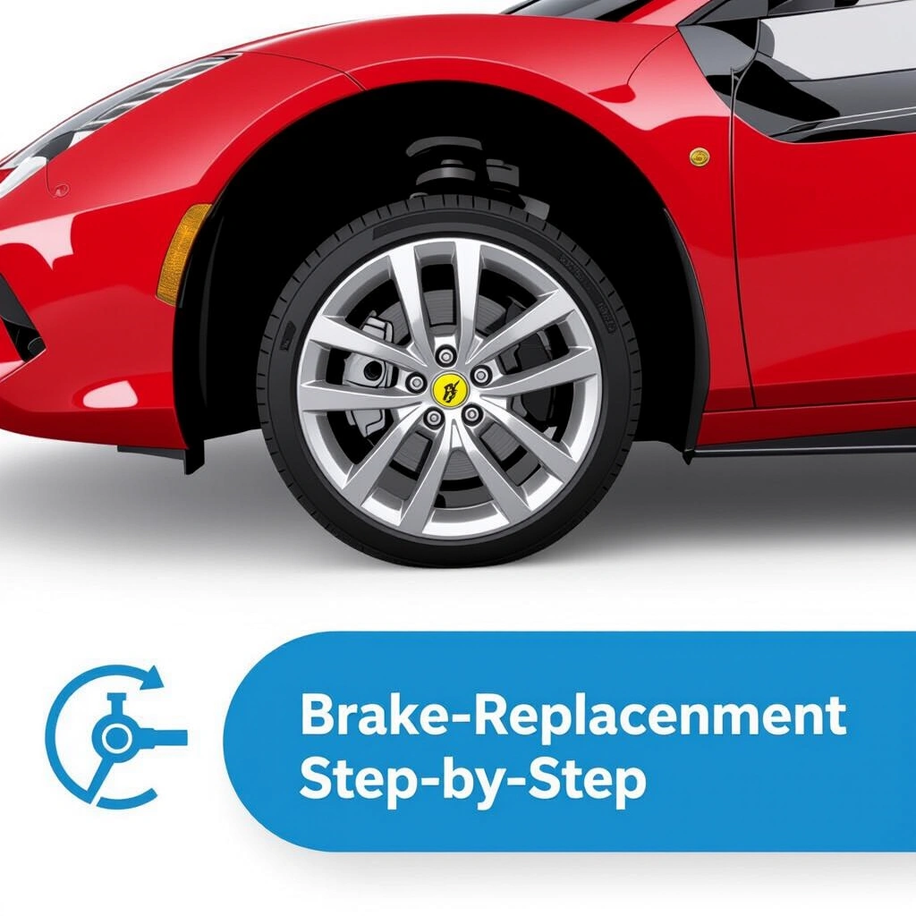 Mechanic bleeding brake fluid in a car workshop with tools