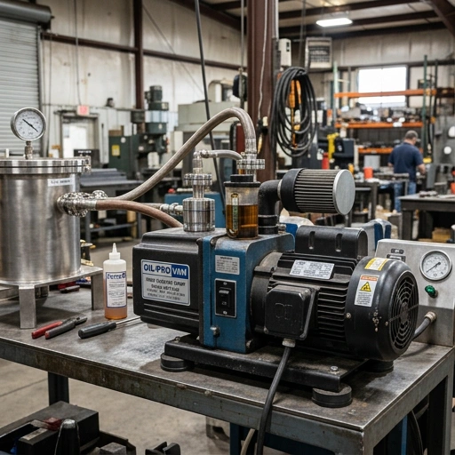 High-vacuum pump installed inside Oil Pro's mobile oil change van