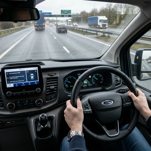 Ford Transit Custom dashboard showing safety system alerts and driver assistance icons