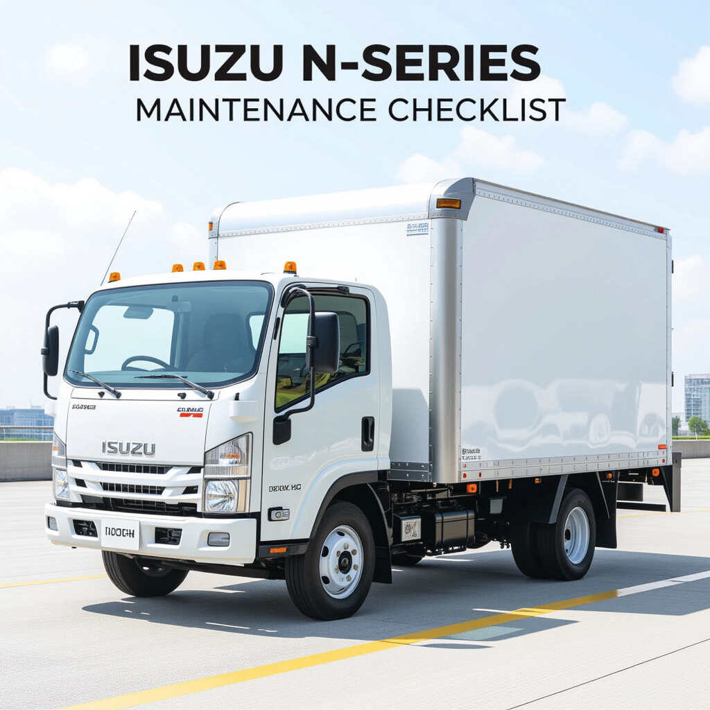 Checklist for maintaining an Isuzu N-Series truck with tools and parts