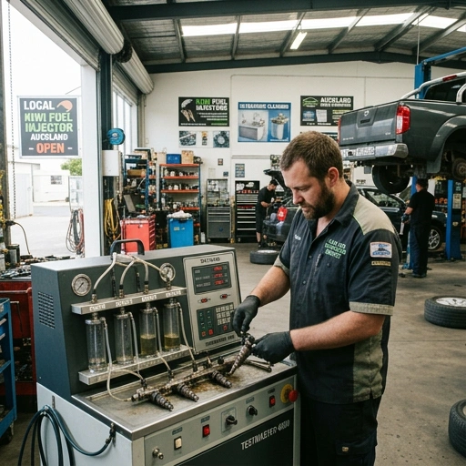 Local Kiwi-owned fuel injector cleaning service team in Auckland workshop