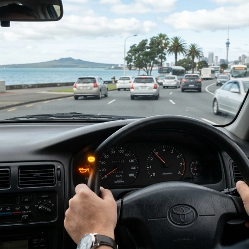 Car dashboard showing red emergency oil light illuminated