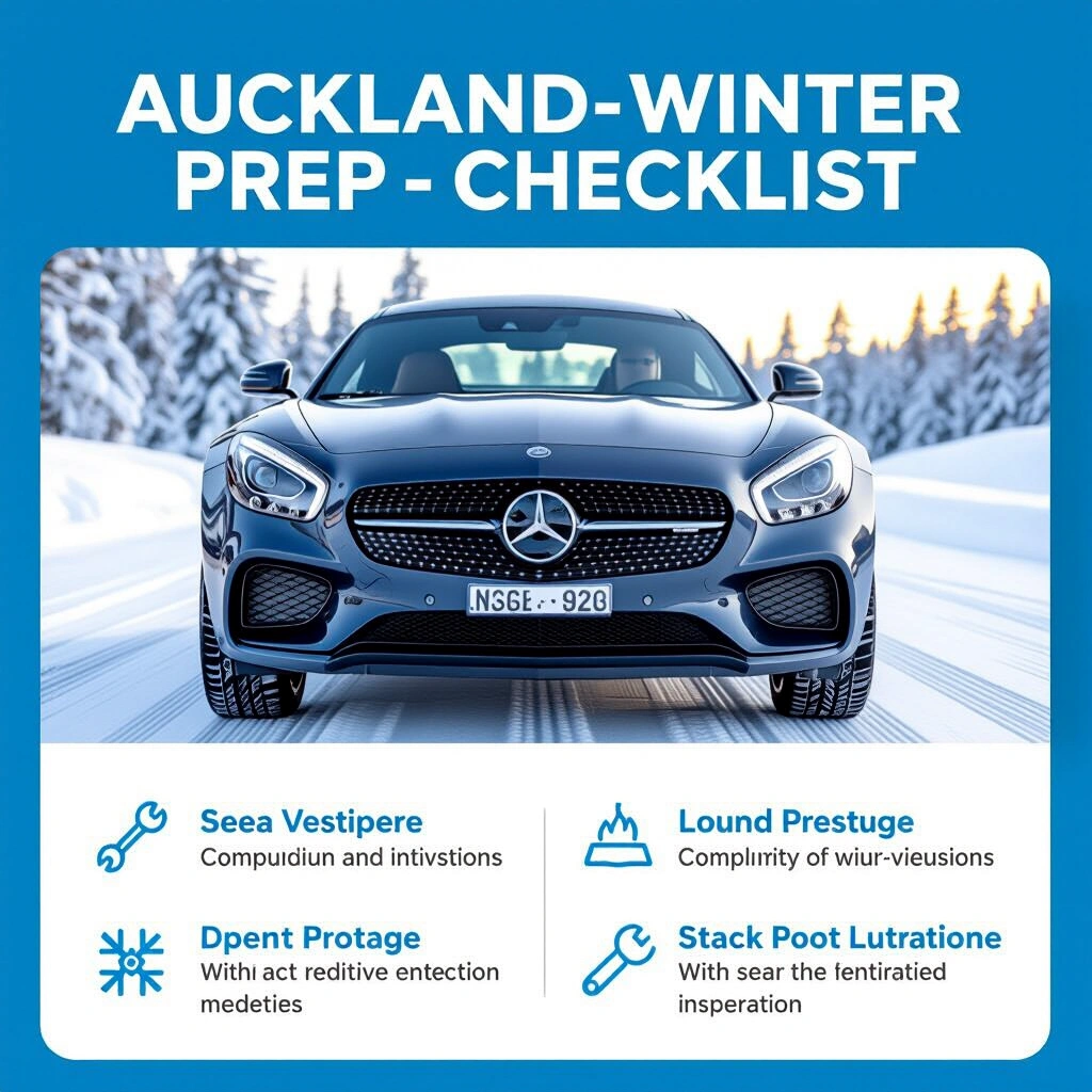 Checklist notes and tools for winter car preparation in Auckland