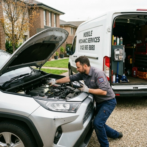 Mobile mechanic inspecting an SUV rental vehicle in Auckland